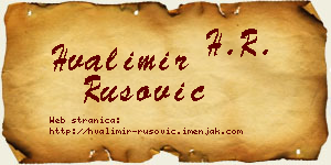 Hvalimir Rusović vizit kartica